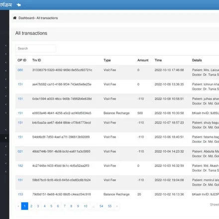transactions list